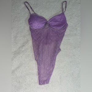 Purple Bustier Sheer Lace